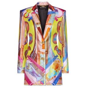 F/W 2019 Versace Runway Vittoria Printed Silk Multicolor Blazer